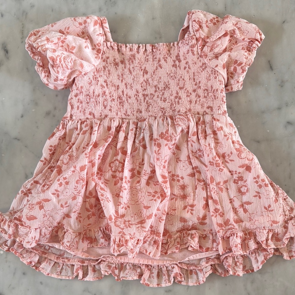 Janie and Jack baby girl Floral Pink Dress - 6/12 Months